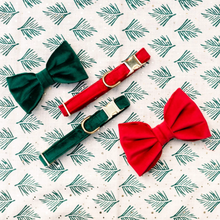 Load image into Gallery viewer, Forest Green Velvet Dog Bow Tie